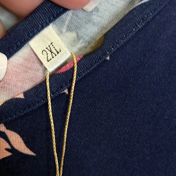 Navy Blue Flowers Maxi dress size 2XL NWT - Picture 5 of 6